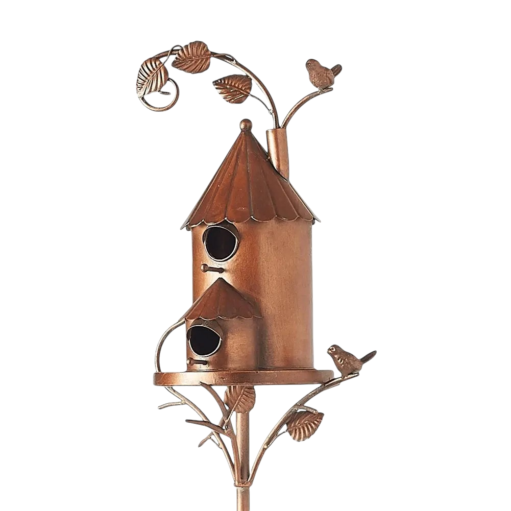 Cozyra - Featherhaven Metalen Vogelhuisje met Paal Duurzame Tuindecoratie